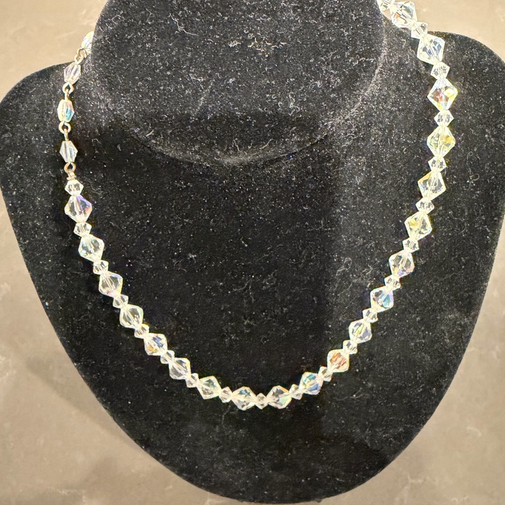 Vintage Aurora Borealis Glass Beaded Necklace